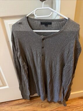 John Varvatos Charcoal Gray Long-Sleeve Henley